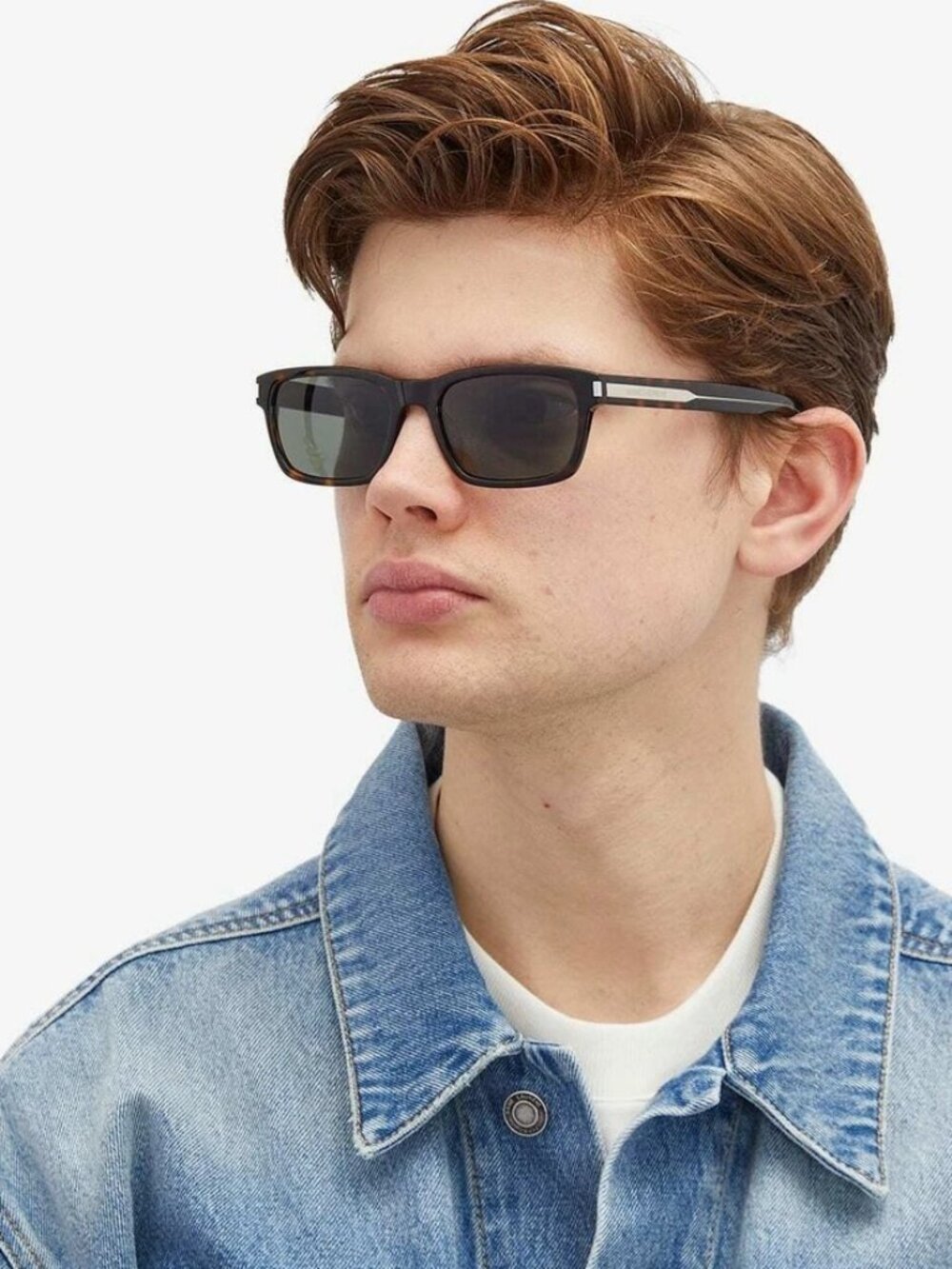 Saint Laurent SL662 001 Square Black Gray Sunglasses